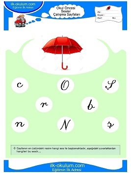Çocuklar İçin ş Sesi Çalışma Sayfaları 